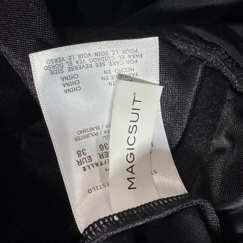 Magicsuit Draped CowlNeck Winnie Tankini Top Adjustable Straps Black Size 8 NWOT